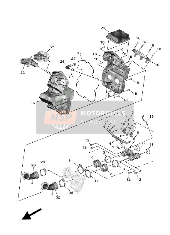 Yamaha TMAX 2017 Intake for a 2017 Yamaha TMAX